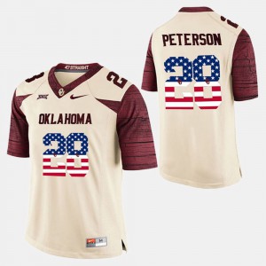 For Men Sooners #28 Adrian Peterson White US Flag Fashion Jersey 657325-300