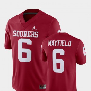 For Men's Sooner #6 Baker Mayfield Crimson Alumni Football Game Player Jersey 846587-206