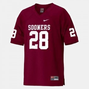 For Men's Sooner #28 Adrian Peterson Red College Football Jersey 796958-555