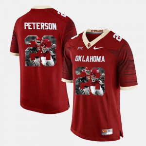 For Men's University Of Oklahoma #28 Adrian Peterson Crimson Player Pictorial Jersey 757713-641